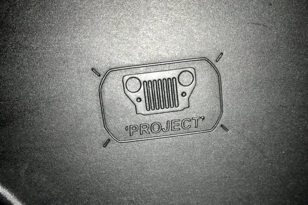 At the bottom of this center console is the Jeep front end with ‘Project’ etched below it. No one is quite sure what this could mean and Jeep has still not commented about it.