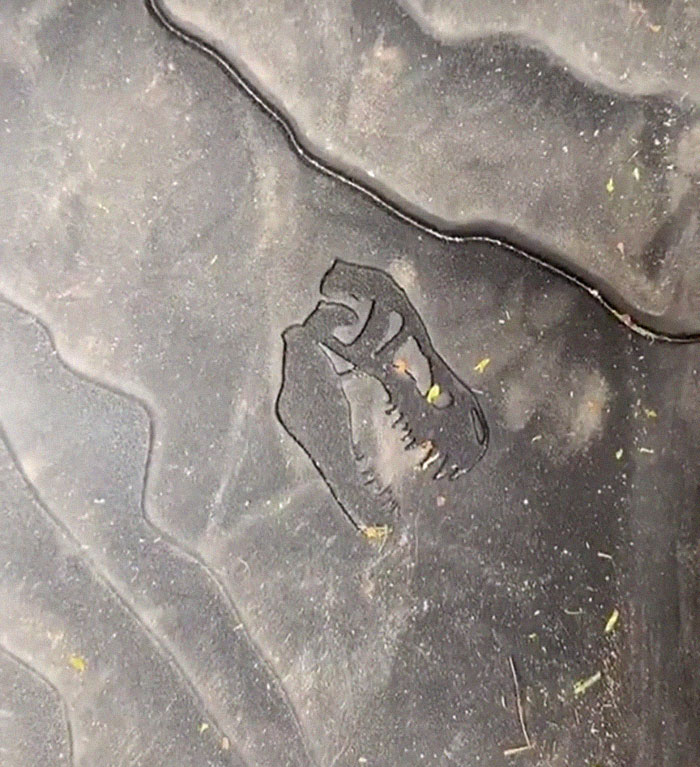 Some Jeep owners have also been able to spot a T-rex skull molded into their floor mats!