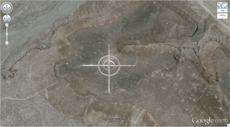 Giant Target In The Desert 37.563936, -116.85123 Nevada, USA